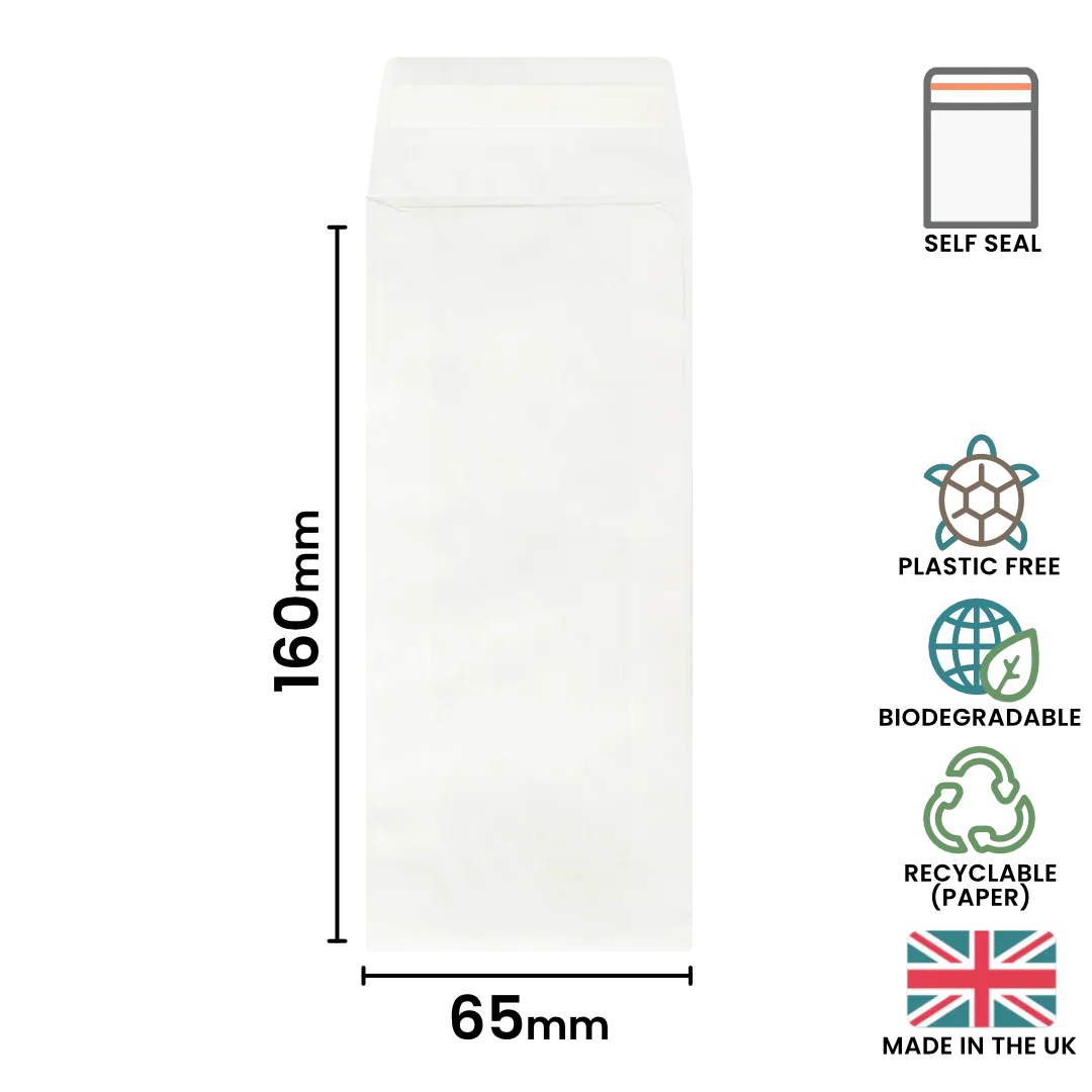 160x65mm (Wax Melt Snap Bar) Peel & Seal Glassine Bag by eco-craft - made in the UK