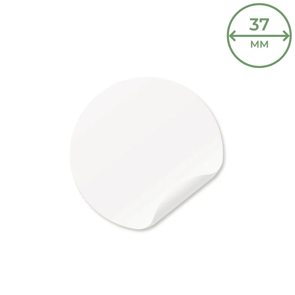 L37C Plain Recycled Labels (37mm Diameter)-White by eco-craft - made in the UK