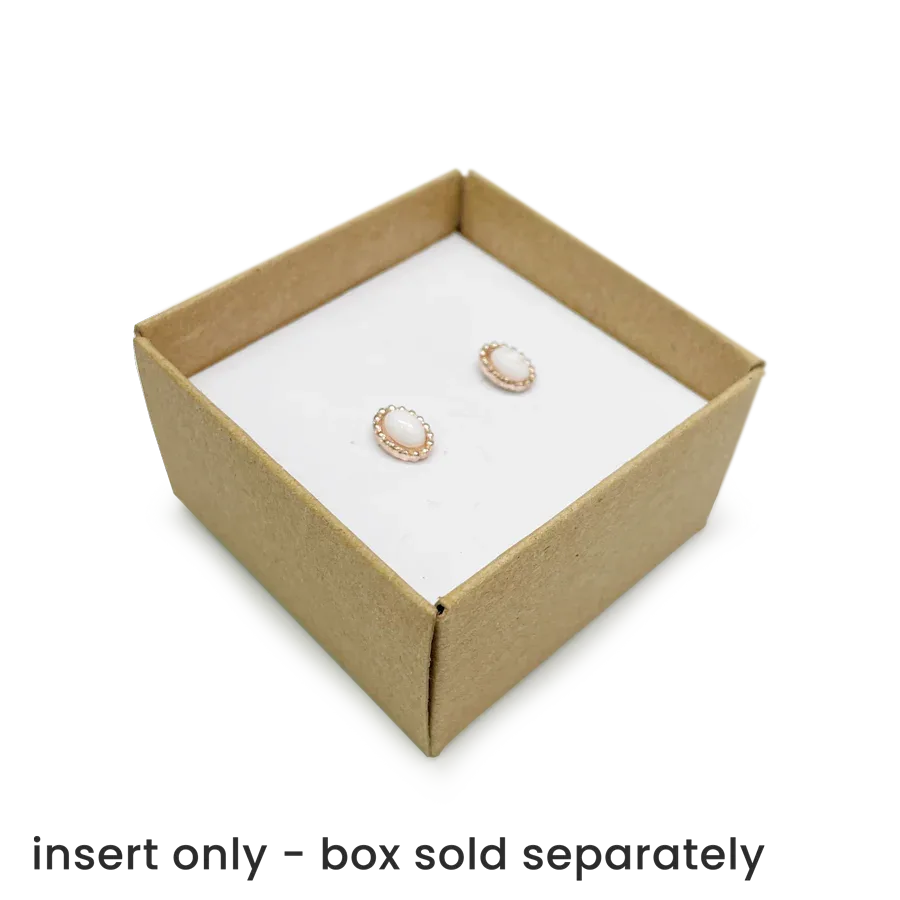 Earring Insert for 50 x 50mm box 10Pk - White by eco-craft - made in the UK