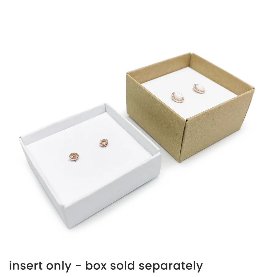 Earring Insert for 50 x 50mm box 10Pk - White by eco-craft - made in the UK