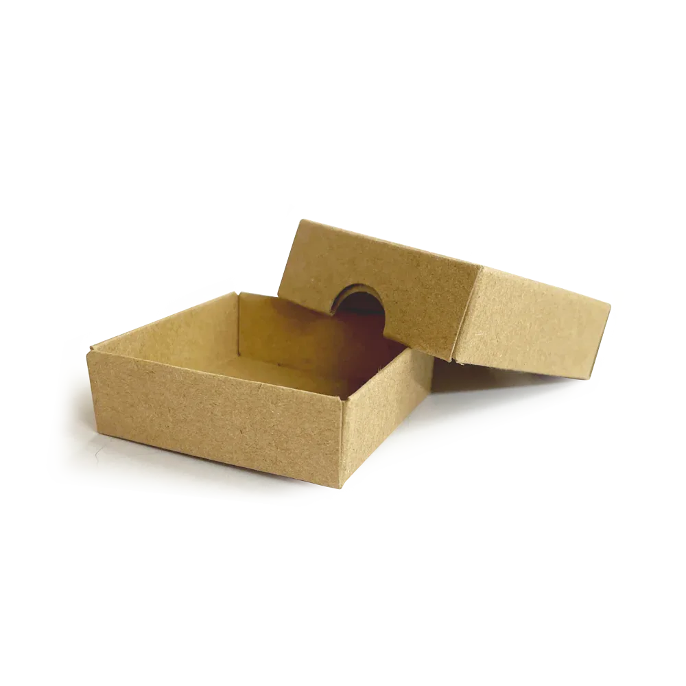 50x50x17mm Box & Lid - Hairy Manilla by eco-craft - made in the UK