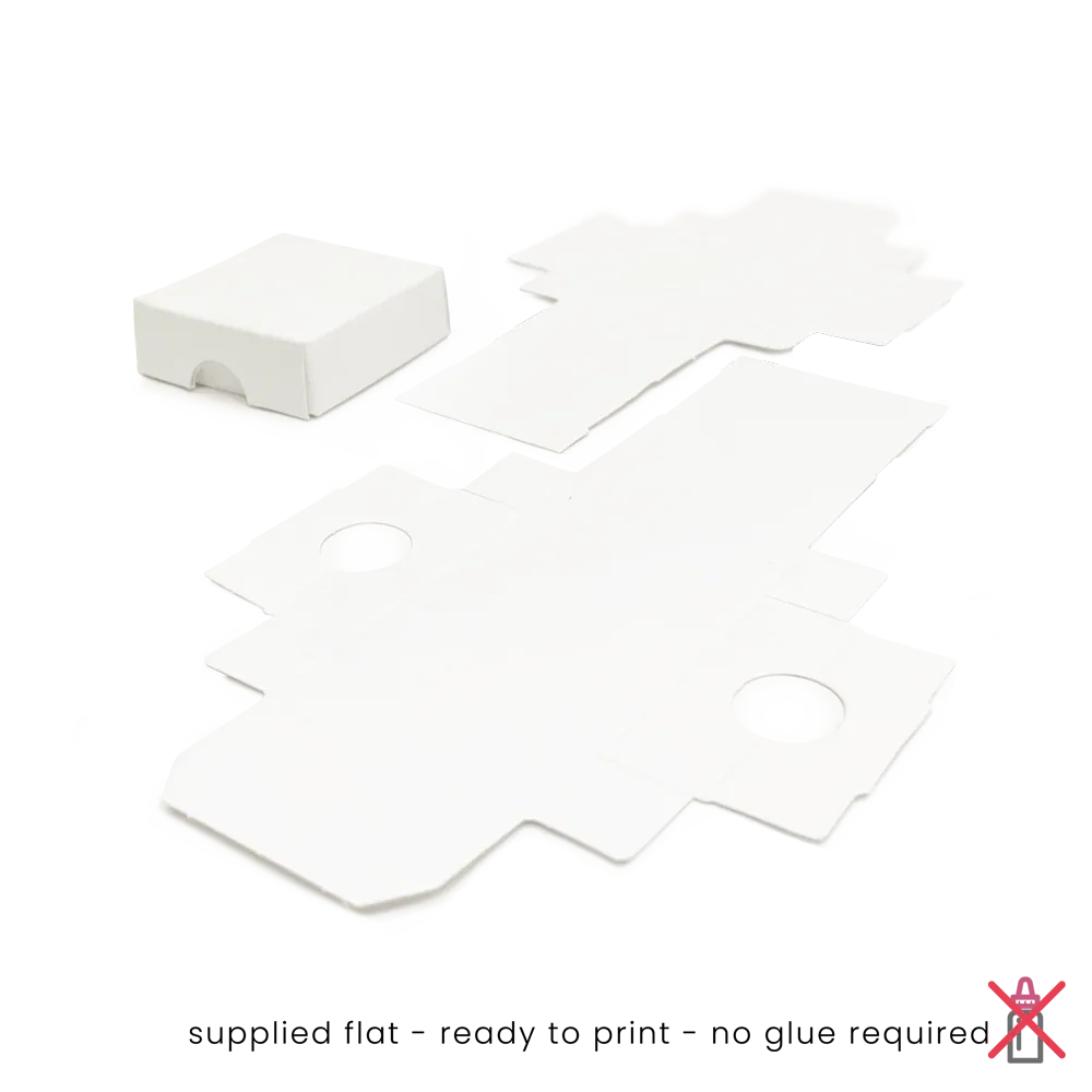 50x50x17mm Box & Lid - white by eco-craft - made in the UK