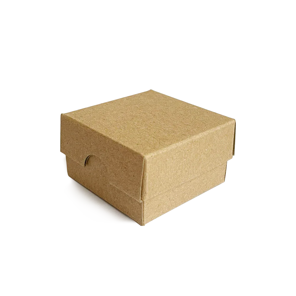 50x50x30mm Box & Lid - Hairy Manilla by eco-craft - made in the UK