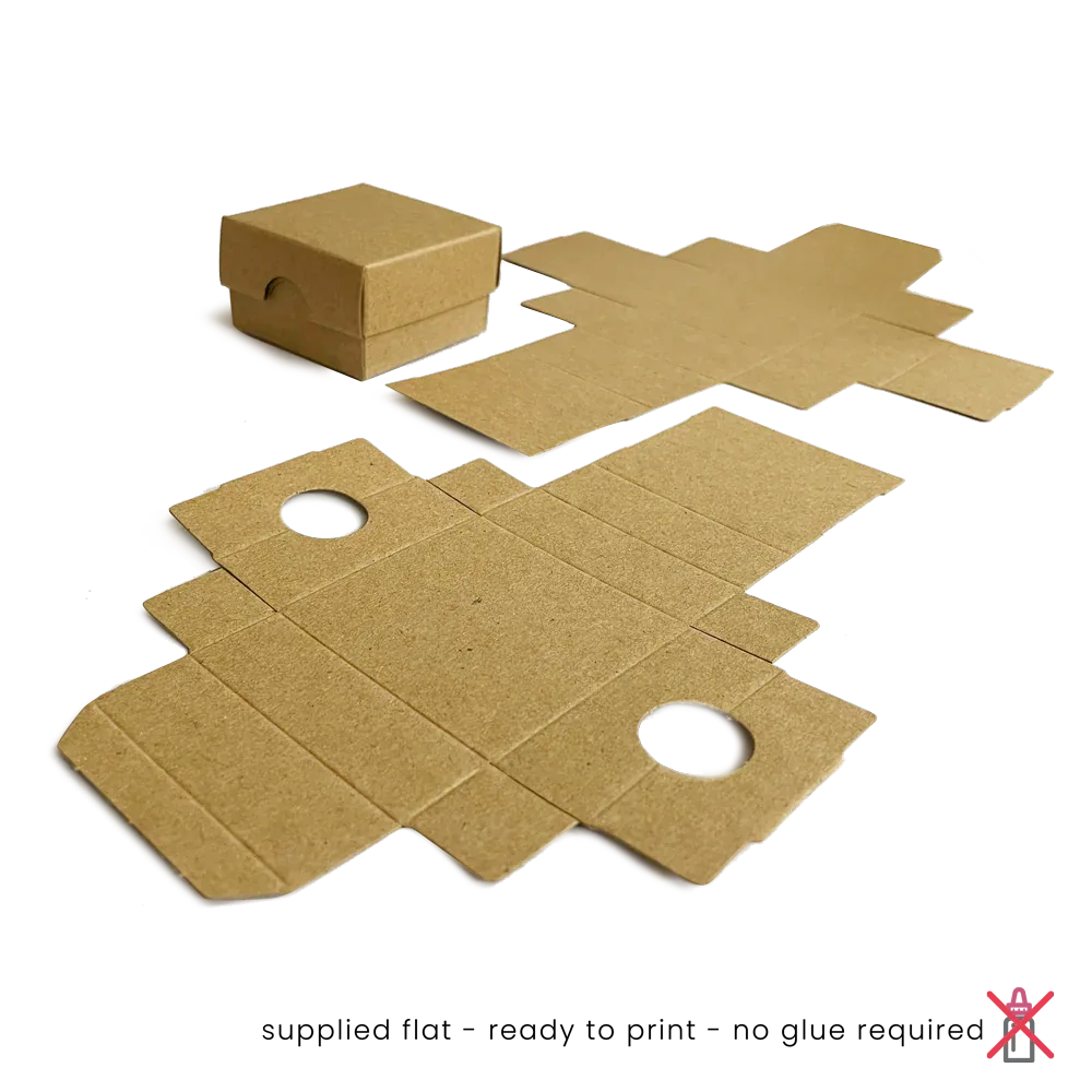 50x50x30mm Box & Lid - Hairy Manilla by eco-craft - made in the UK