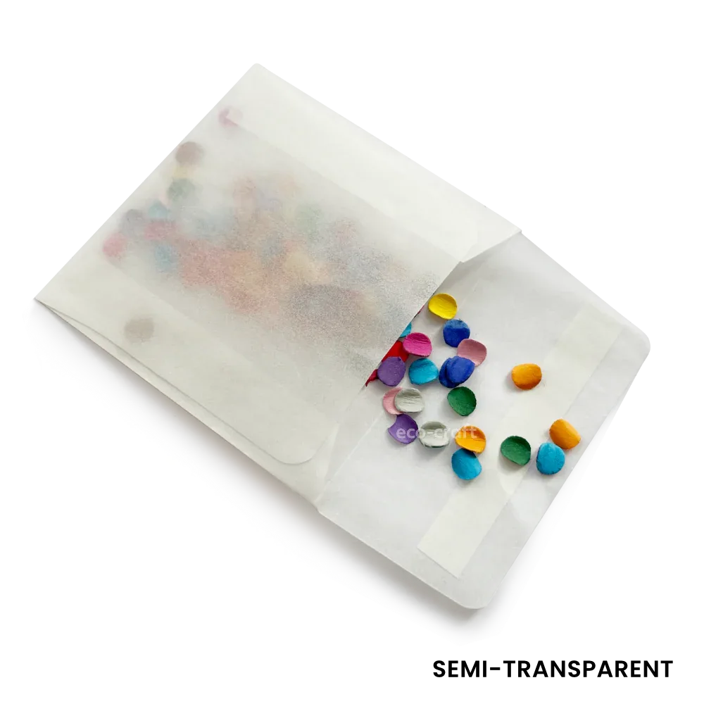 65x65mm Peel & Seal Glassine Bag by eco-craft - made in the UK