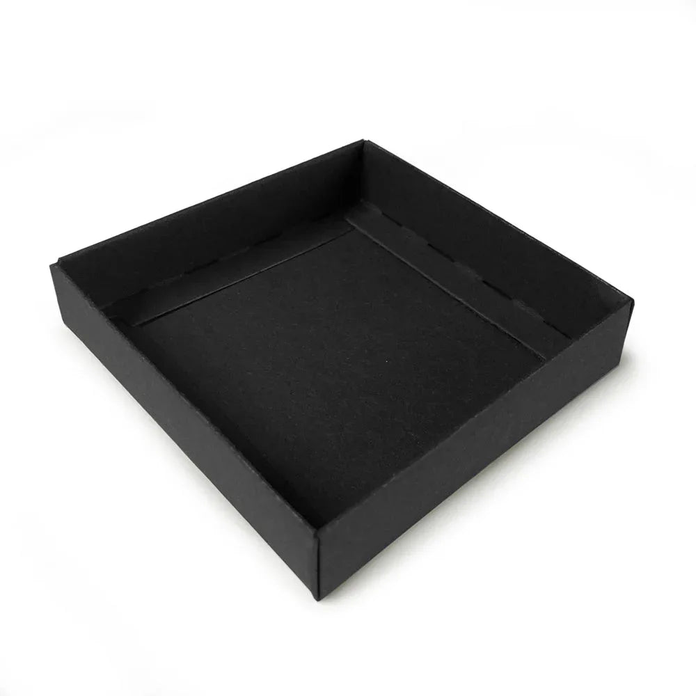 90mm Square Gift Box & Lid - 90x90x20mm - Black by eco-craft - made in the UK