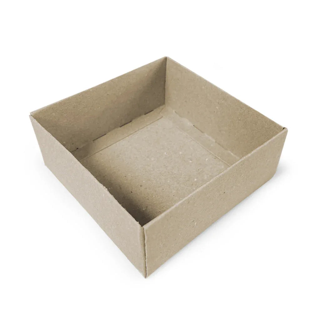 90x90x38mm - Deep Square Gift Box & Lid - Hairy Manilla (Kraft Brown) by eco-craft - made in the UK