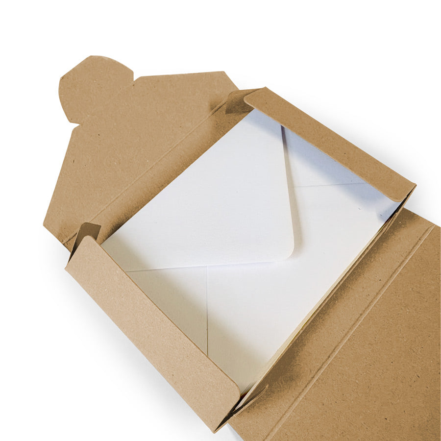 C7 No-Glue Mini Locking Envelope Box - Hairy Manilla (400g)