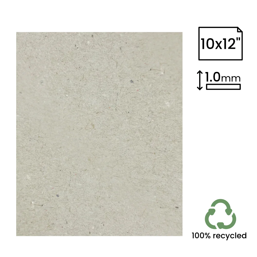 10x12" Recycled 1mm Greyboard (254x305mm) by eco-craft - made in the UK