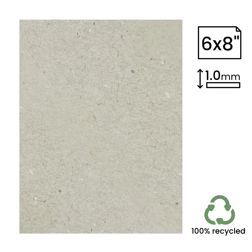 6x8" Recycled 1mm Greyboard (152x203mm) by eco-craft - made in the UK