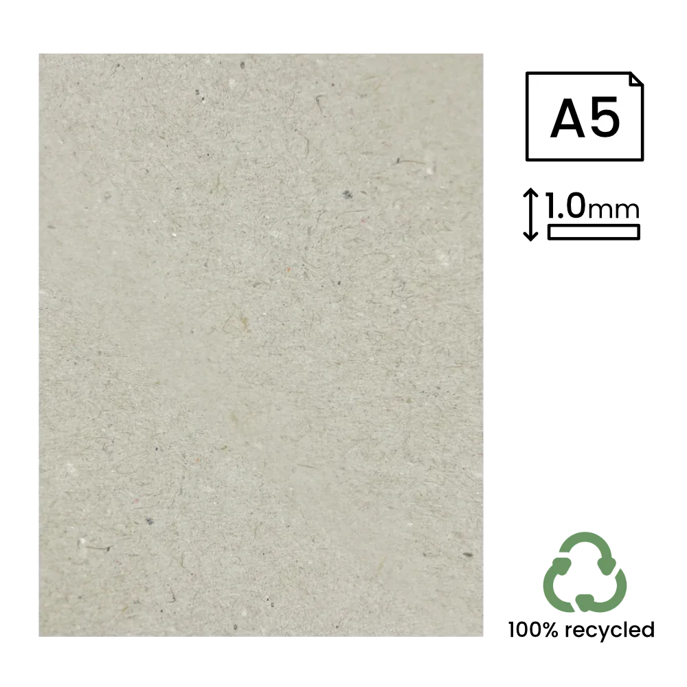 A5 Recycled 1mm Greyboard (148.5x210mm) by eco-craft - made in the UK