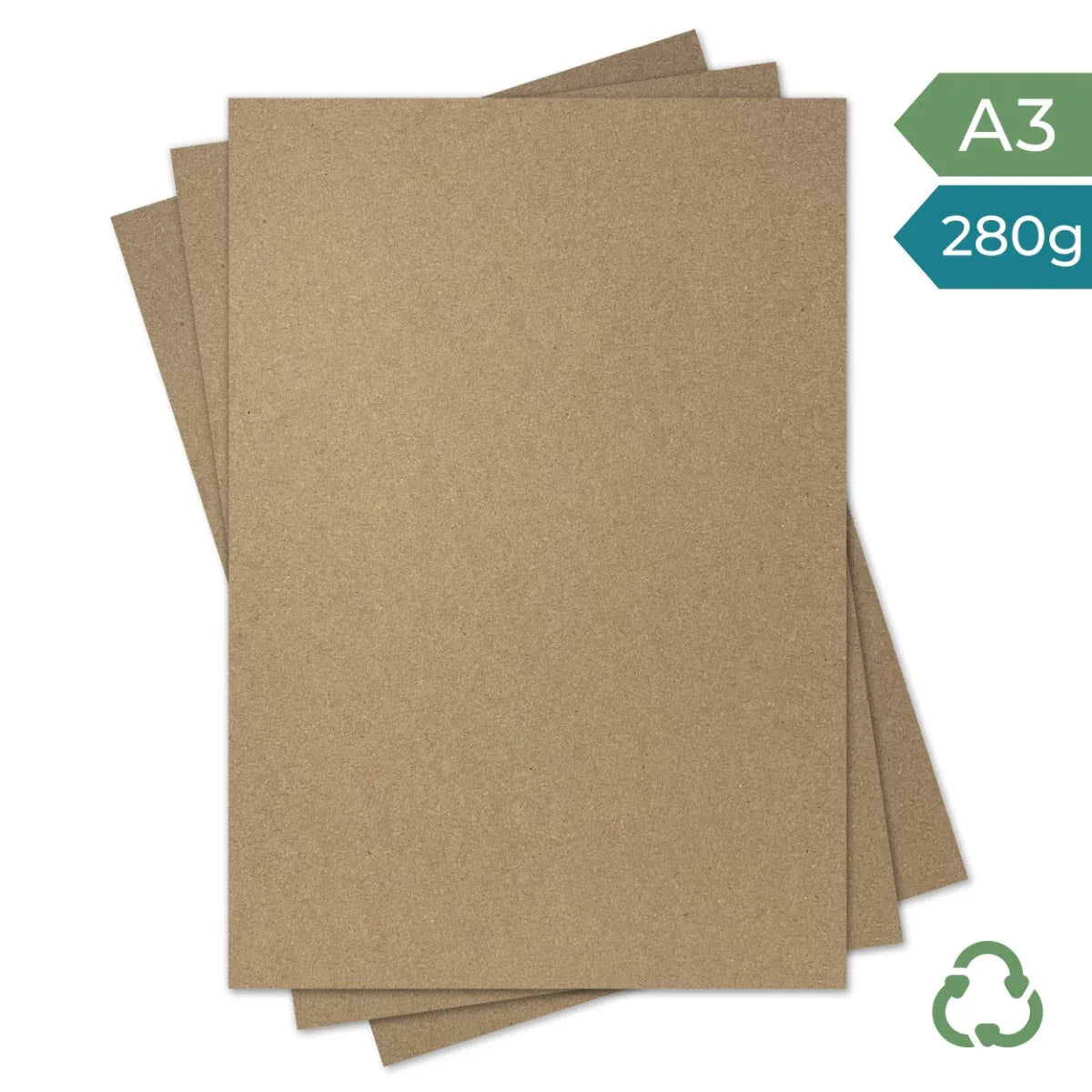 A3 Card - Hairy Manilla (Kraft Brown) - 280g by eco-craft - made in the UK