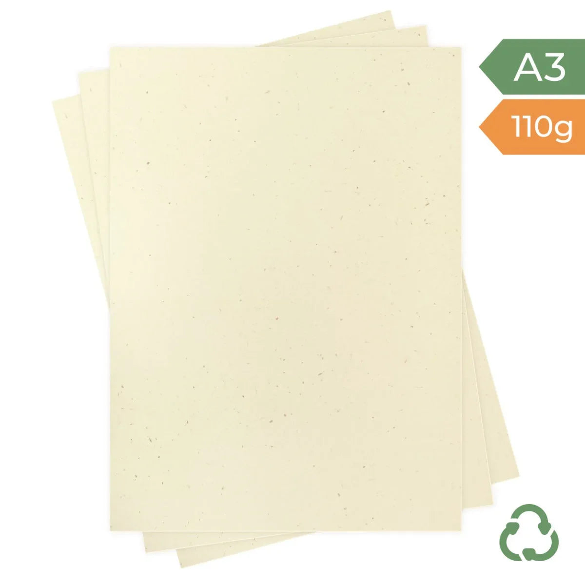 A3 Paper - Biscuit - 110g by eco-craft - made in the UK