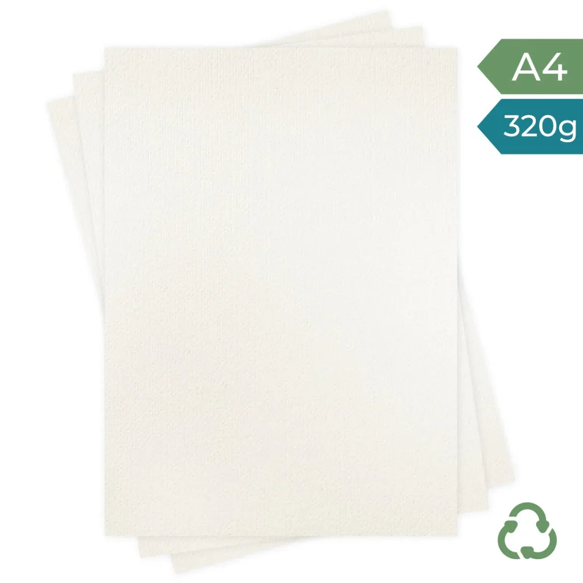 A4 Card - Felt White - 320g by eco-craft - made in the UK