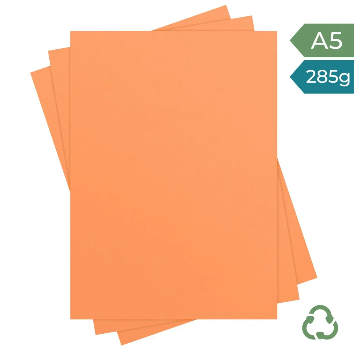 A5 Card - Apricot - 285g by eco-craft - made in the UK