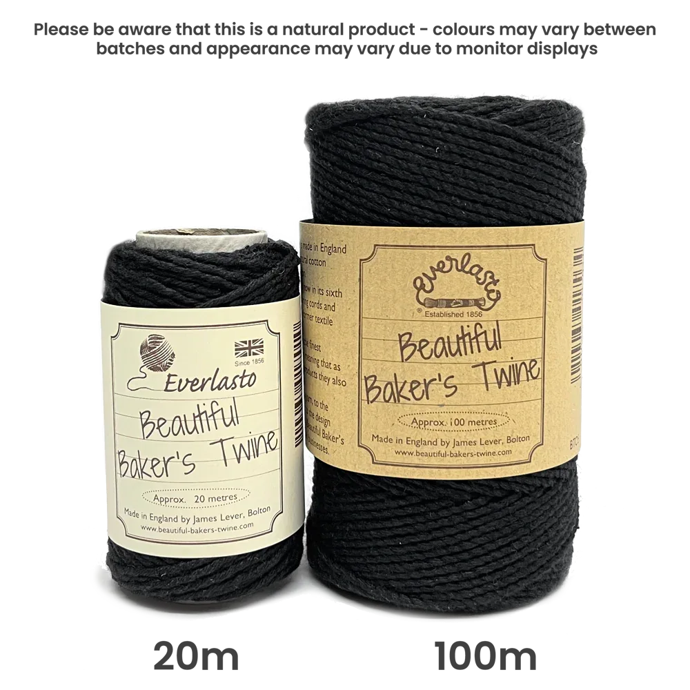 Cotton Twine - Black by eco-craft - made in the UK
