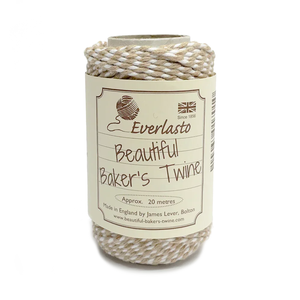20m Bakers Twine - Blonde / White by eco-craft - made in the UK
