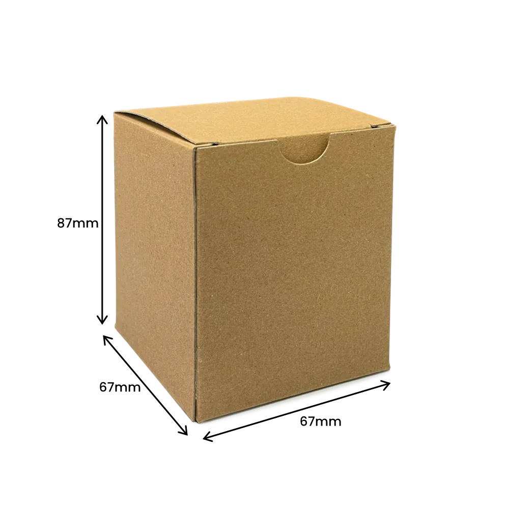 Small Tuck-End Candle Box - 67x67x87mm - Hairy Manilla (400g) by eco-craft - made in the UK