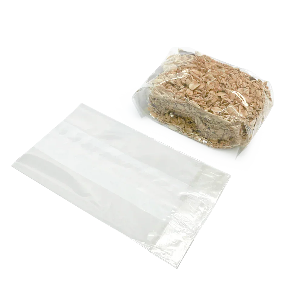 130 x 74 x 45mm Folded-Base Cellulose Clear Gusset Bag by eco-craft - made in the UK