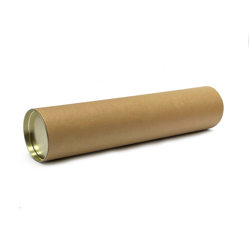 360mm x 76mm Postal Tube - Gold Ends Caps by eco-craft - made in the UK
