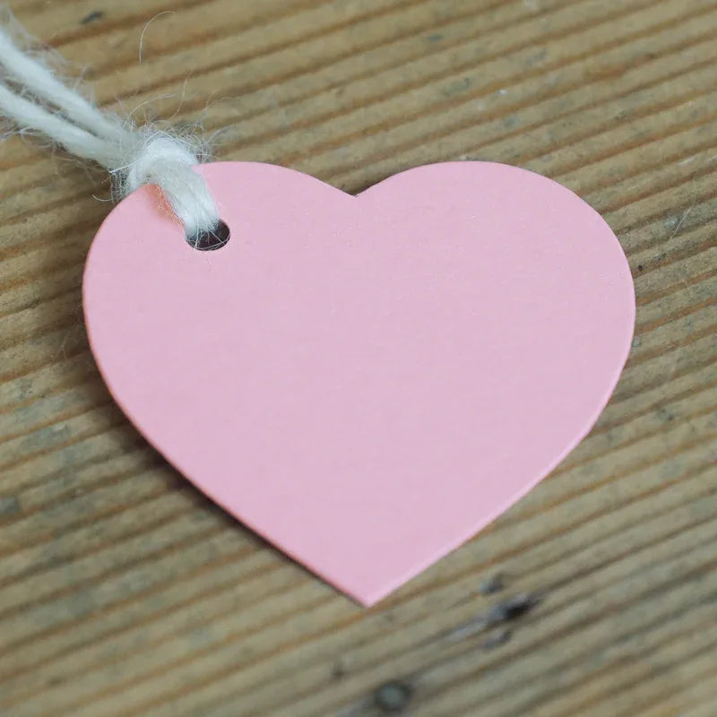 Heart Shaped Gift Tags 20Pk - RosePink by eco-craft - made in the UK