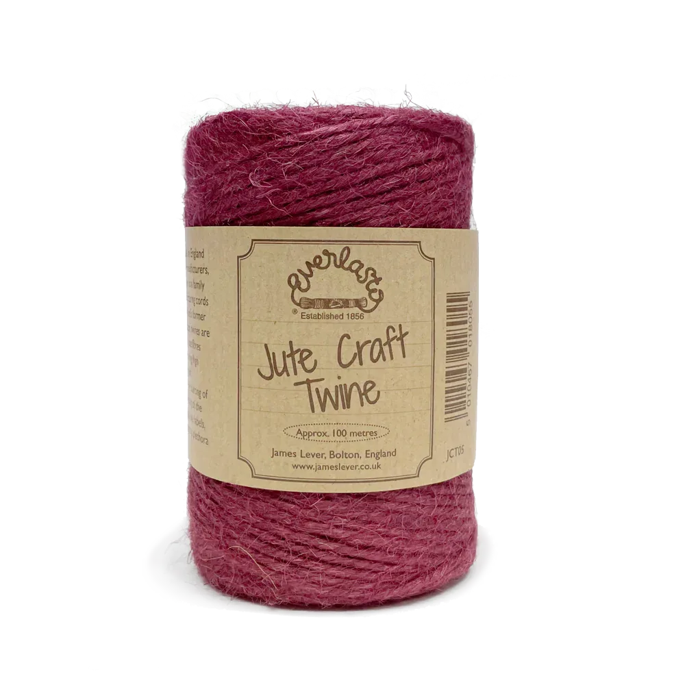 Jute Twine - Raspberry by eco-craft - made in the UK