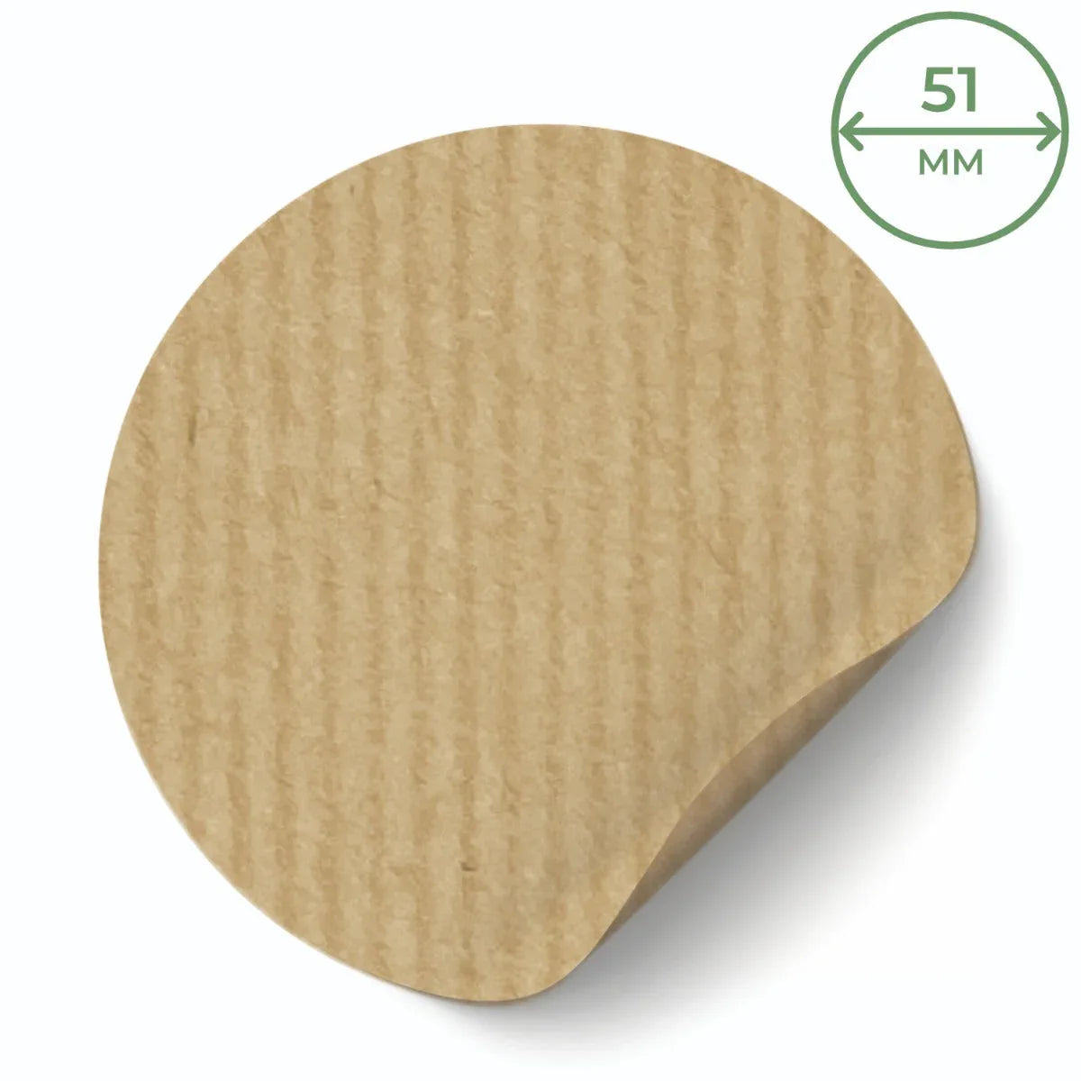 51mm Circle Ribbed Kraft Labels - Brown - 15 Per A4 Sheet by eco-craft - made in the UK