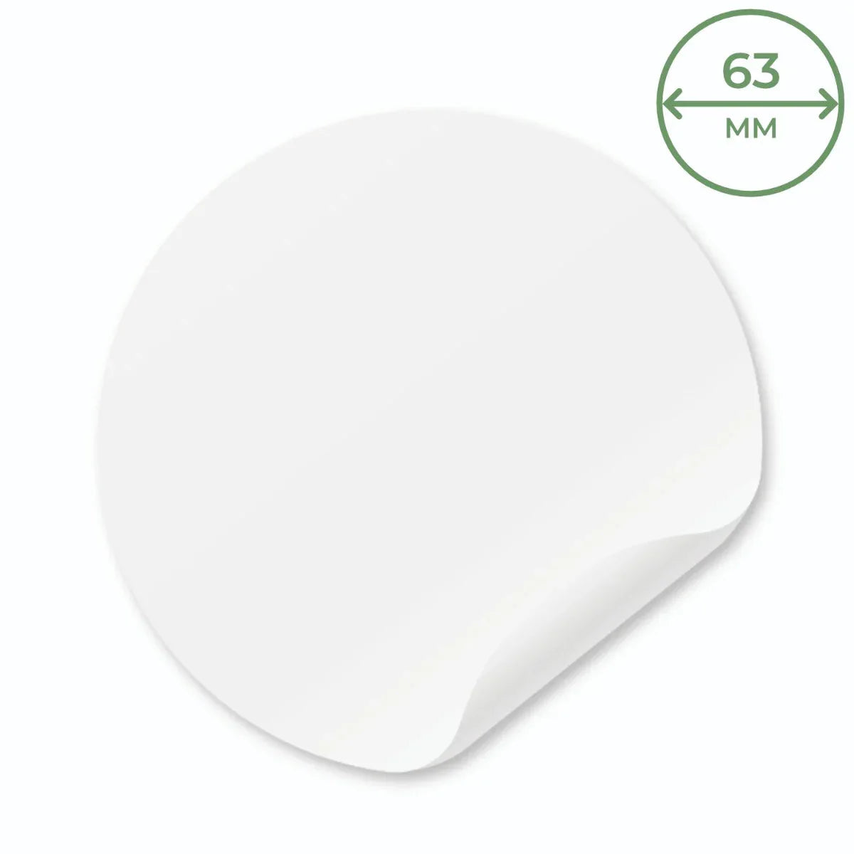L64C Plain Recycled Labels (63mm Diameter)-White by eco-craft - made in the UK