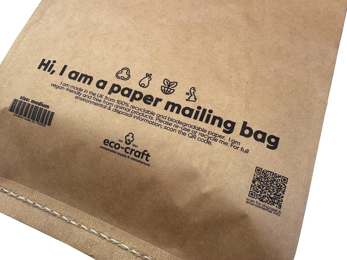 Durable Twin-Ply Kraft Mailing Sack - Medium (550x230x75mm)