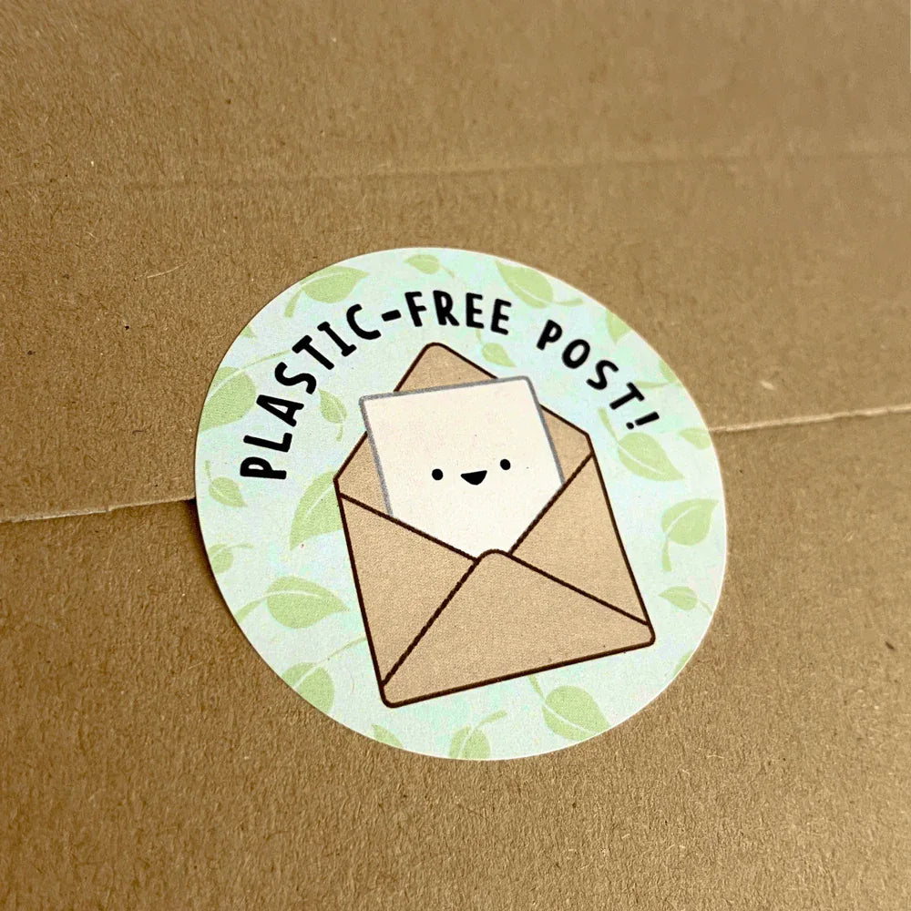 Plastic Free Post' Printed Labels (15 per A4 sheet) by eco-craft - made in the UK