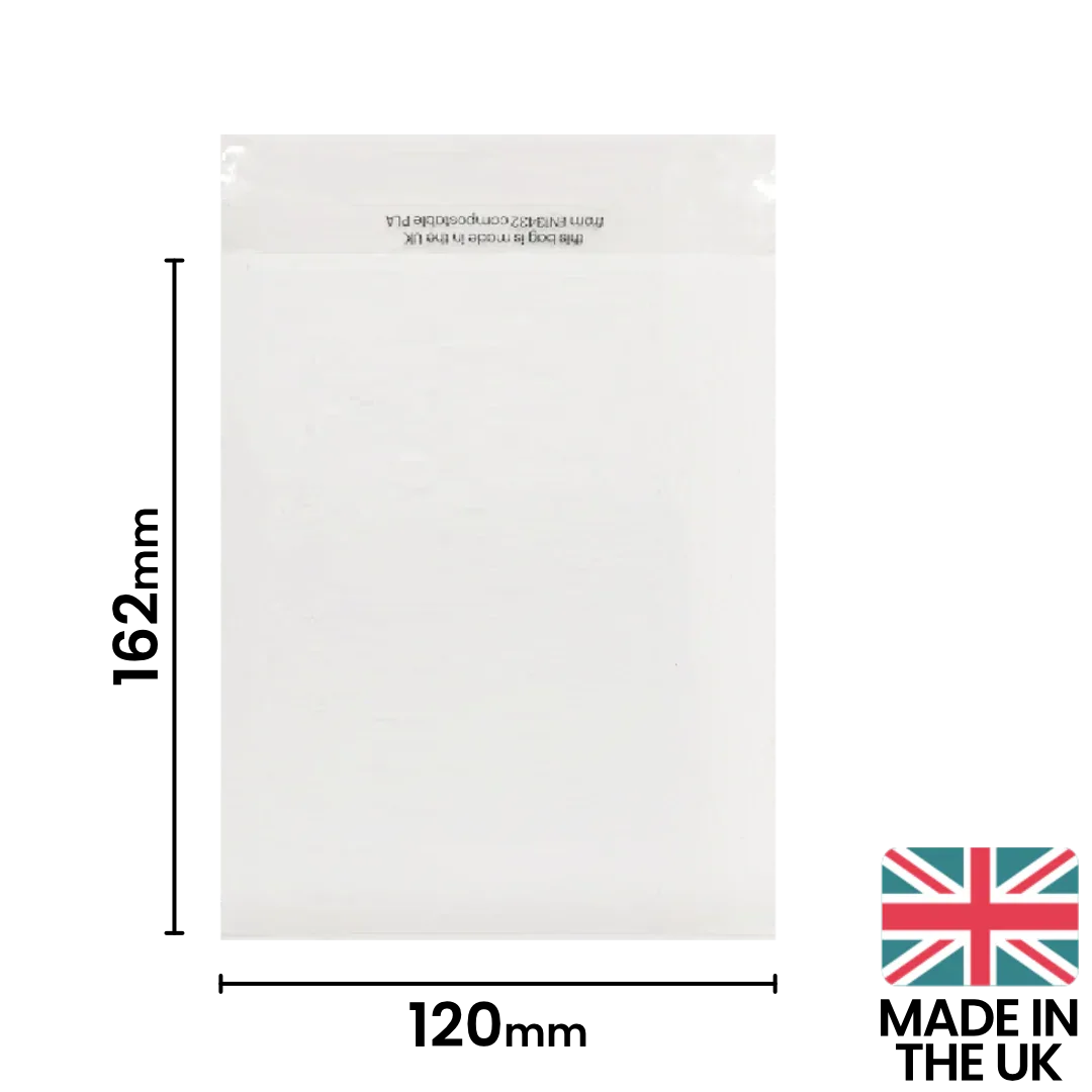 Plain Lip 120x162mm (C6) Compostable Bag by eco-craft - made in the UK