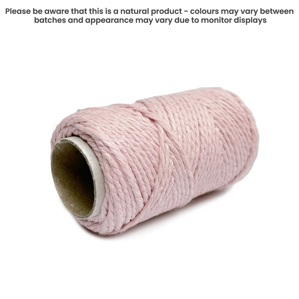 20m Cotton Twine - Powder Pink by eco-craft - made in the UK