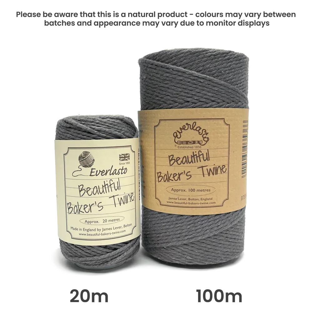 Cotton Twine - Lakeland Slate by eco-craft - made in the UK