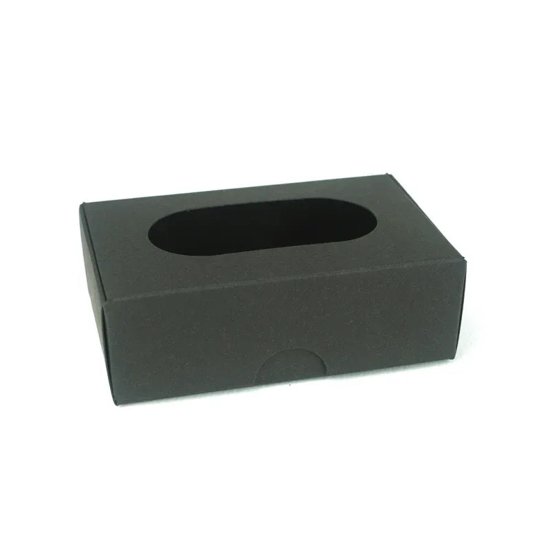 89x59x29mm Soap / Business Card Box With Viewing Window 10Pk-Black by eco-craft - made in the UK