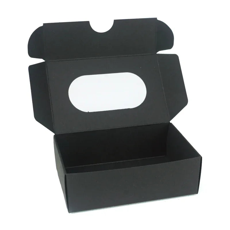 89x59x29mm Soap / Business Card Box With Viewing Window 10Pk-Black by eco-craft - made in the UK