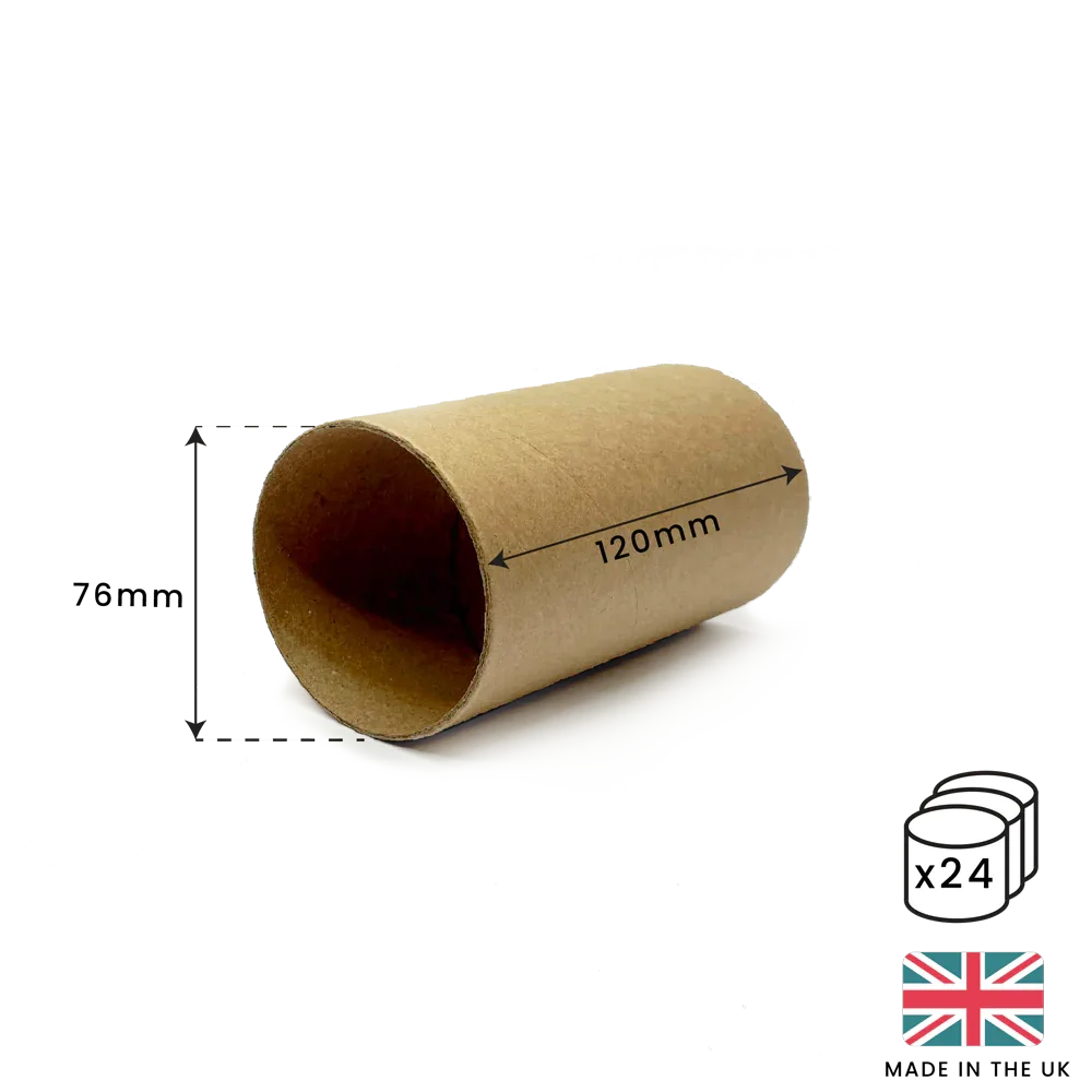120mm x 76mm Packaging Tube - Black Ends Caps by eco-craft - made in the UK