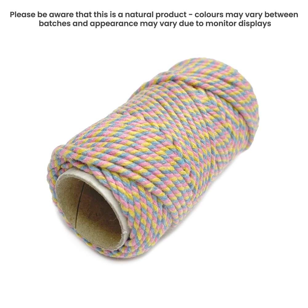 Cotton Twine Tri-Colour - Unicorn by eco-craft - made in the UK