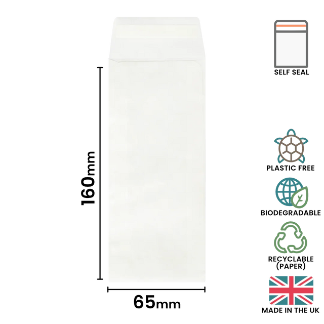160x65mm (Wax Melt Snap Bar) Peel & Seal Glassine Bag by eco-craft - made in the UK