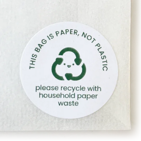 This Bag is Paper' Printed Labels for Glassine Bag (70 per A4 sheet) by eco-craft - made in the UK