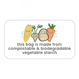 This Bag is Made from Compostable & Biodegradable Vegetable Starch' Printed Labels (65 per sheet) by eco-craft - made in the UK