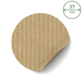 37mm Circle Ribbed Kraft Labels - Brown - 35 Per A4 Sheet by eco-craft - made in the UK