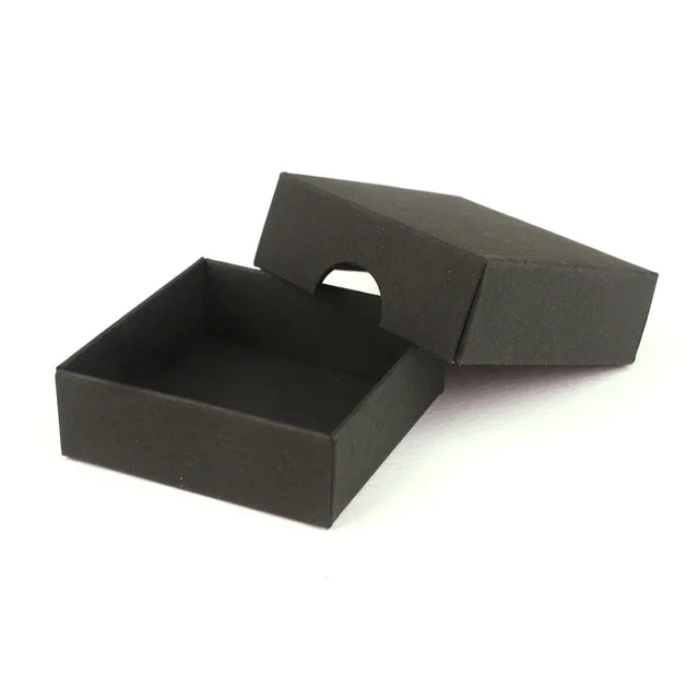 50x50x17mm Box & Lid - black by eco-craft - made in the UK