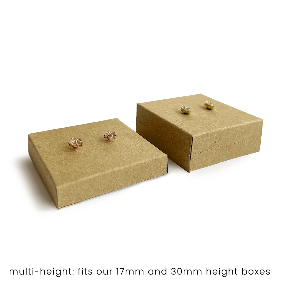 Earring Insert for 50 x 50mm box 10Pk - Hairy Manilla by eco-craft - made in the UK