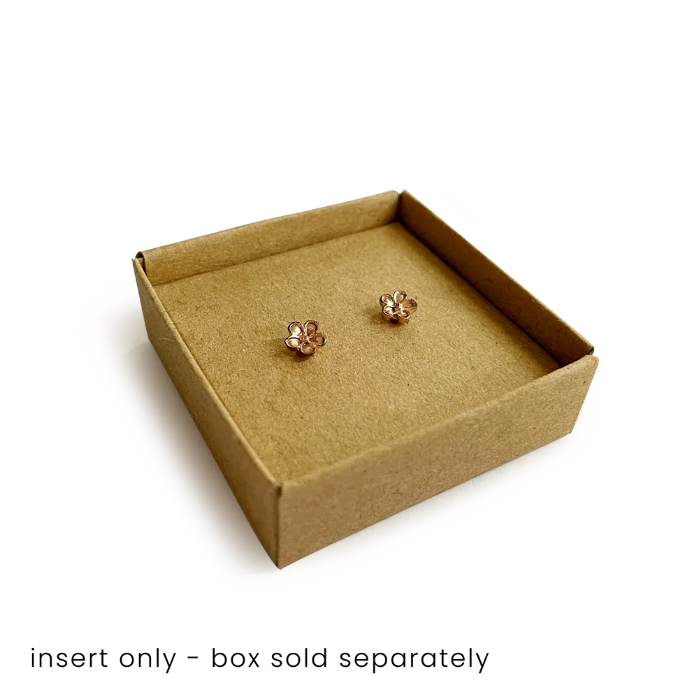 Earring Insert for 50 x 50mm box 10Pk - Hairy Manilla by eco-craft - made in the UK