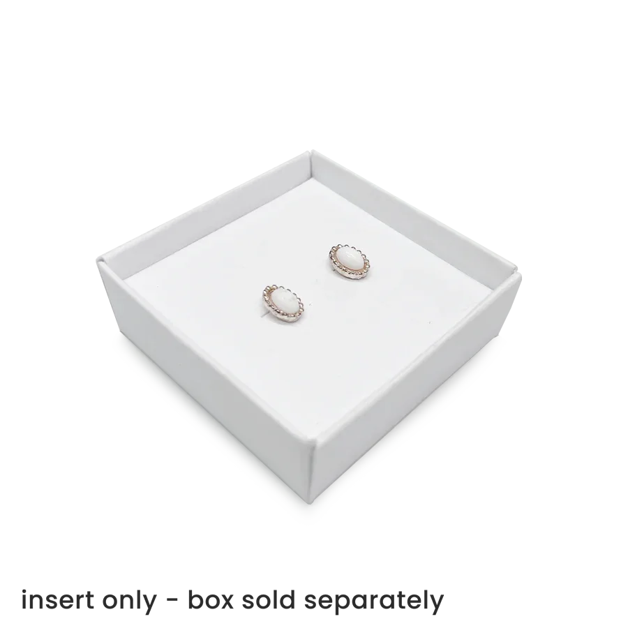 Earring Insert for 50 x 50mm box 10Pk - White by eco-craft - made in the UK