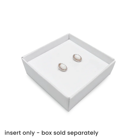 Earring Insert for 50 x 50mm box 10Pk - White by eco-craft - made in the UK