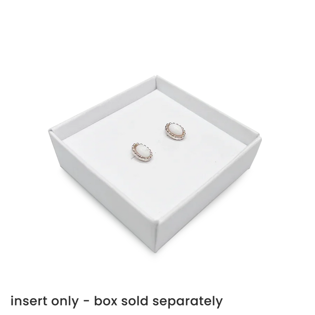 Earring Insert for 50 x 50mm box 10Pk - White by eco-craft - made in the UK