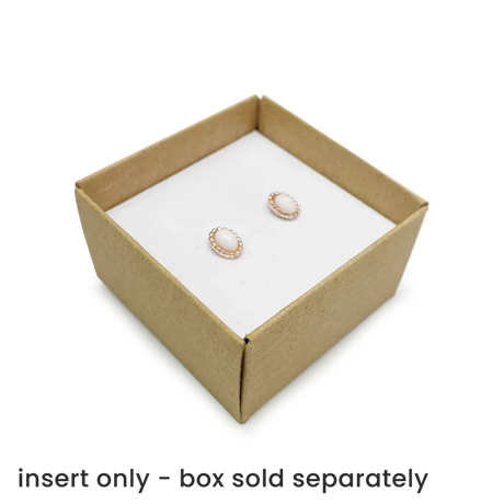 Earring Insert for 50 x 50mm box 10Pk - White by eco-craft - made in the UK