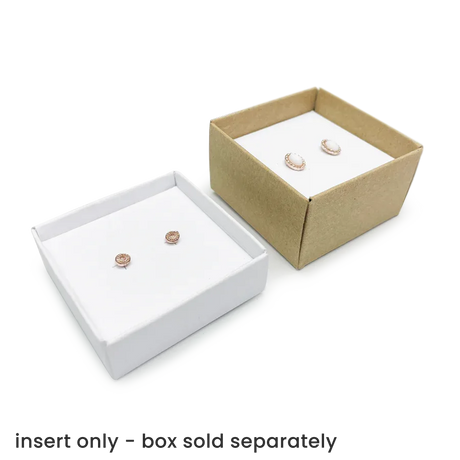 Earring Insert for 50 x 50mm box 10Pk - White by eco-craft - made in the UK