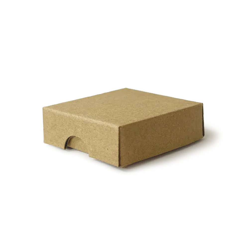 50x50x17mm Box & Lid - Hairy Manilla by eco-craft - made in the UK